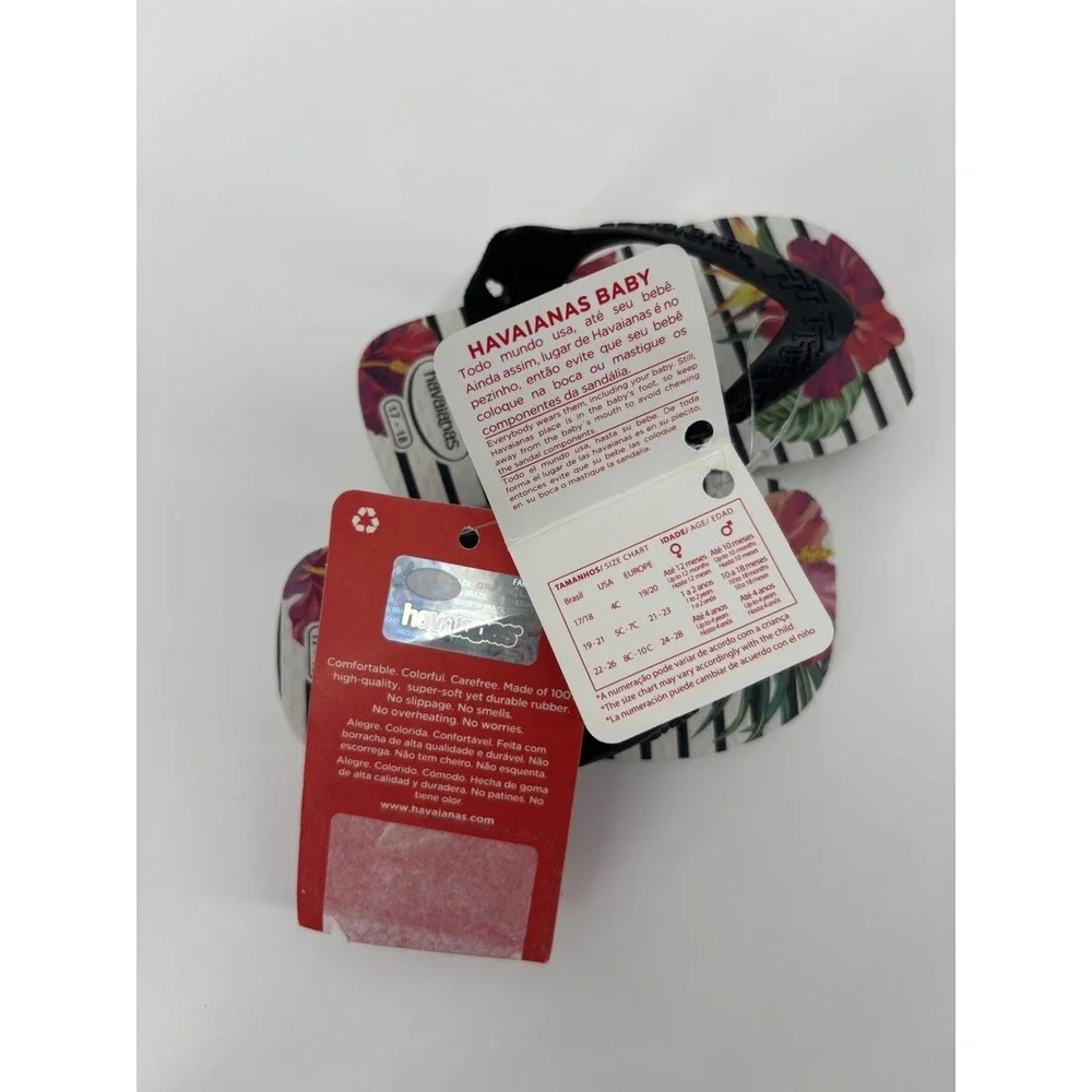 NWT Havaianas Toddler Sandal Flip Flops Back Strap Sz 4C Tropical